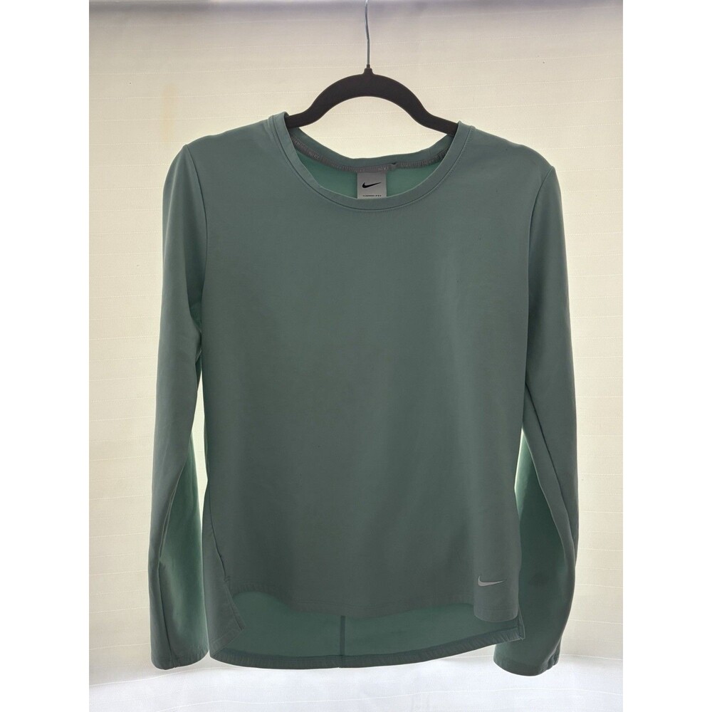Nike Therma-FIT Women’s Green Crew Neck Thermal Long Sleeve Pullover Top M